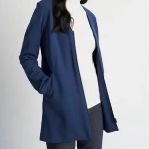 Kit & Ace Made to Move Blazer Jacket M Navy Zip Up Ponte Stretch Cardigan